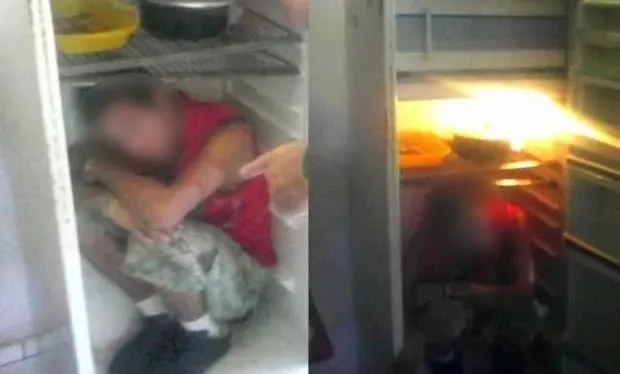 Homem ameaça mulher de morte e se esconde na geladeira para fugir da polícia