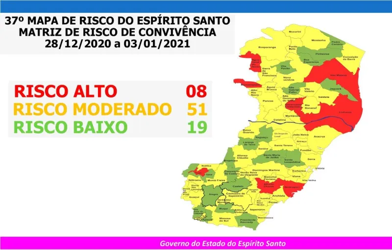 Conheça a classificação de Colatina no novo Mapa de Risco