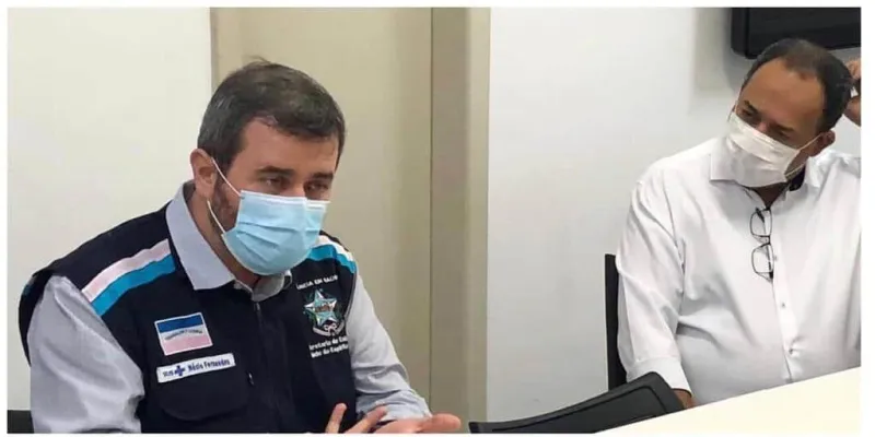 Secretário de Estado da Saúde, Nésio Fernandes, visita Colatina e se reúne com Balestrassi e equipe