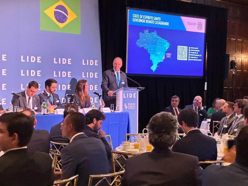 Governador Casagrande fala sobre potencialidades do Espírito Santo em evento nos Estados Unidos