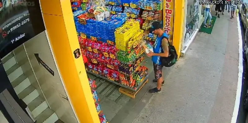Vídeo: homem que furtou cesta de biscoitos em Colatina, é detido. Veja a ficha criminal dele!