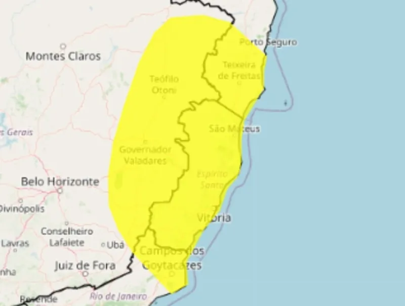 Inmet emite alerta de tempestade com perigo potencial para Colatina e região