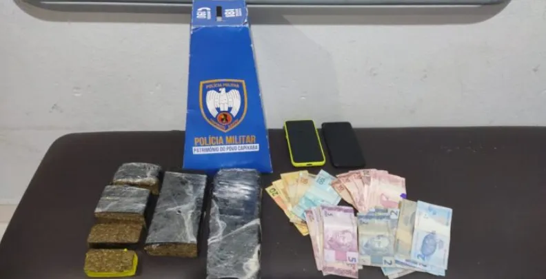 Casal de traficantes é preso com 1,5 kg de maconha em carro de aplicativo em São Gabriel da Palha