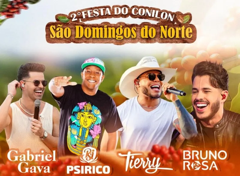 2ª festa do Café Conilon em São Domingos do Norte, terá Tierry e Psirico como atrações nacionais