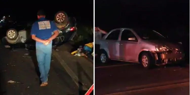 Acidente entre carros fere dois e paralisa trânsito na BR-259 entre João Neiva e Colatina