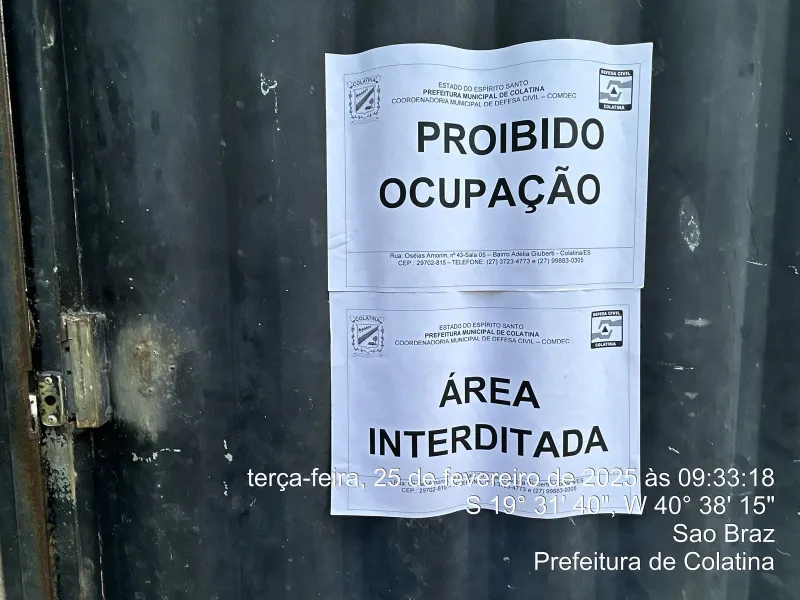 Casa é interditada em Colatina após deslizamento causado pelas chuvas do início da semanac
