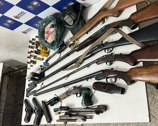 Polícia Ambiental apreende armas e animais caçados em operação contra crimes ambientais em Itaguaçu