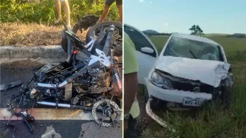 Jovem de 19 anos morre em acidente entre moto e carro na zona rural de Nova Venécia