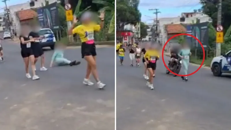 Atleta é atropelada por moto em corrida de rua em Nova Venécia; motociclista fugiu e foi preso