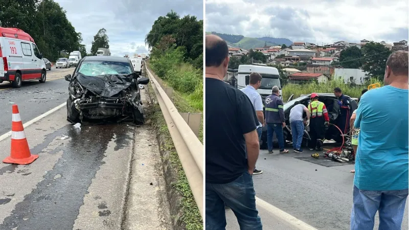 Colisão entre dois carros deixa dois mortos e um ferido, em João Neiva