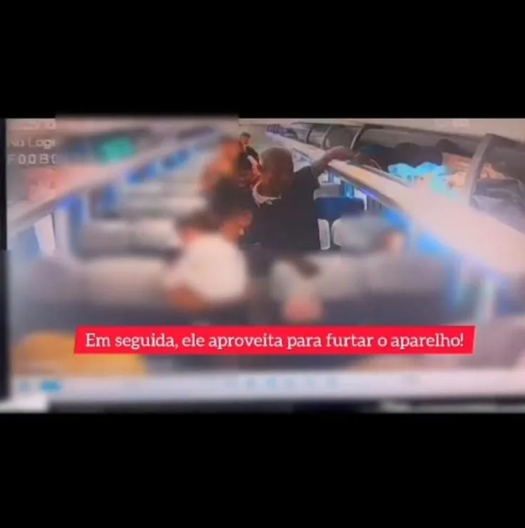 Câmeras flagram momento em que homem furta celular dentro de ônibus entre Marilândia e Colatina
