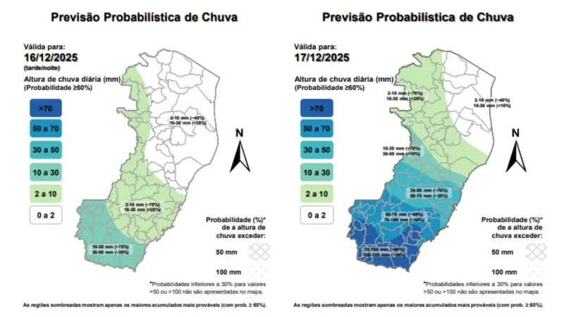 Noroeste do ES entra em alerta para chuvas fortes; Defesa Civil aponta risco de tempestades nesta semana