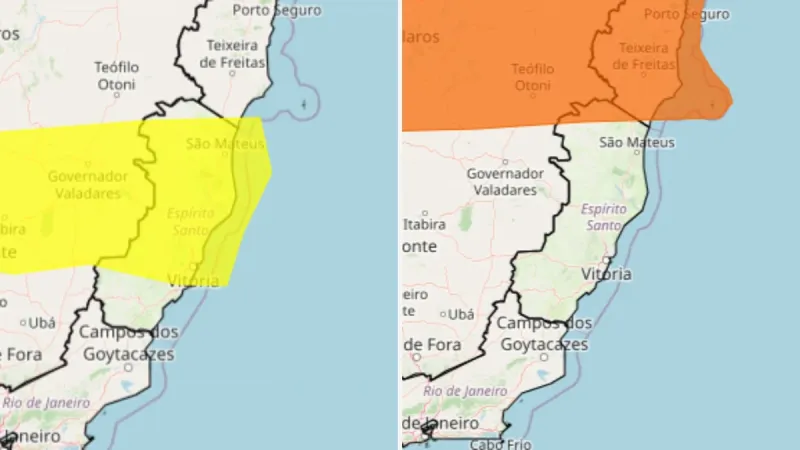 Norte e Noroeste do ES seguem em alerta para chuvas intensas; Colatina e Linhares estão entre as cidades afetadas. Veja a previsão