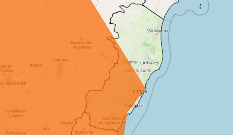 Veja quais cidades do Norte e Noroeste do ES estão sob alerta de tempestade, com risco de granizo, ventos fortes e chuva intensa