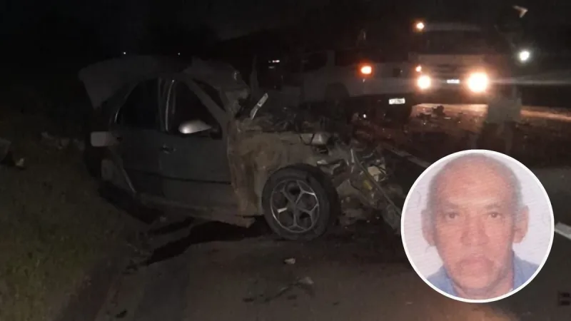 Acidente entre carro e caminhão deixa um morto e um ferido na BR-101, em Jaguaré
