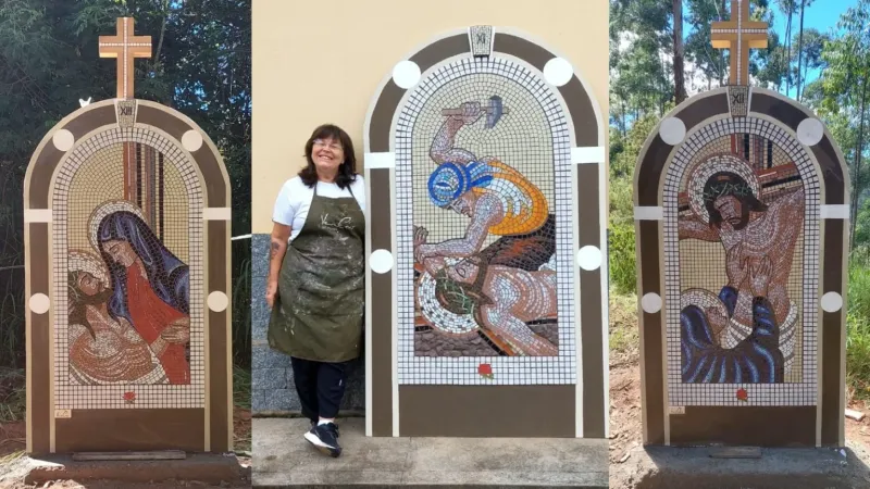 Santa Teresa inaugura Via Sacra com esculturas de 1 tonelada em espaço urbano