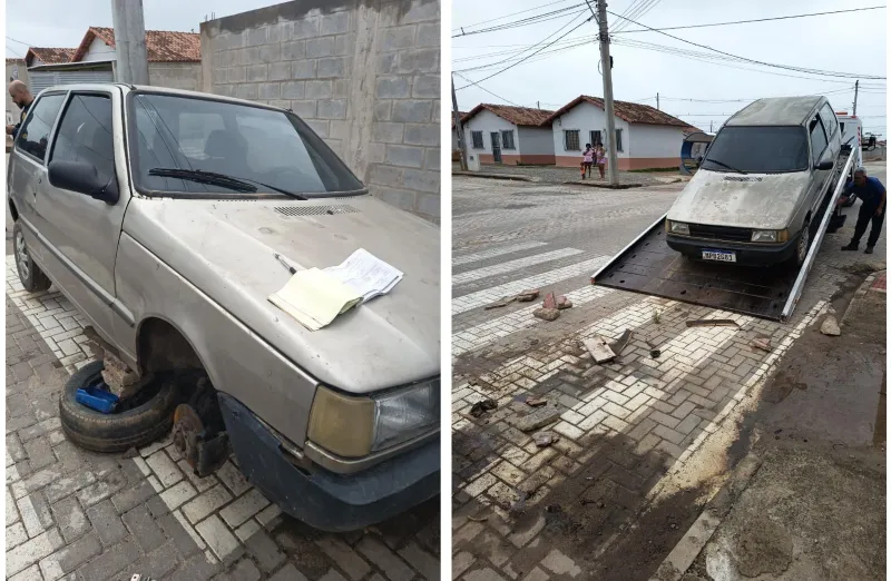 Operação remove 16 veículos abandonados das ruas de Linhares