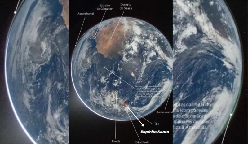 Do espaço: Espírito Santo aparece em imagem impressionante da Terra divulgada pela NASA