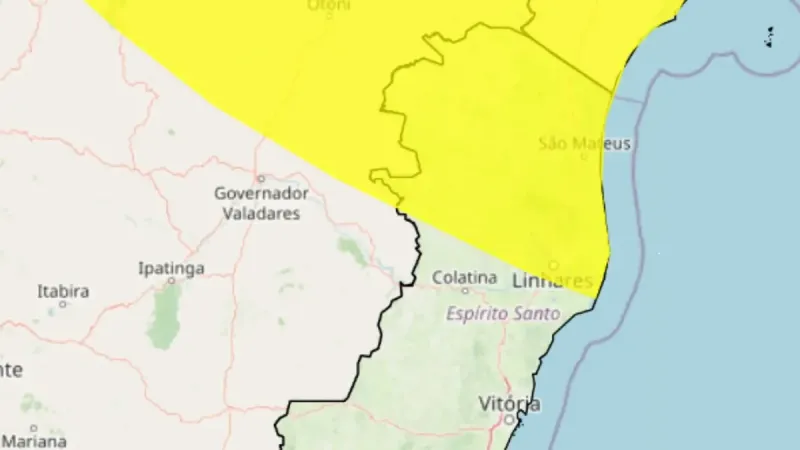 Alerta de chuva intensa atinge Norte e Noroeste do ES