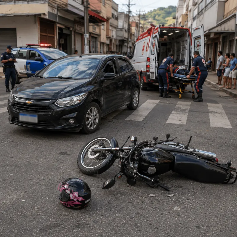 Acidente entre carro e moto deixa mulher e criança feridas em Colatina