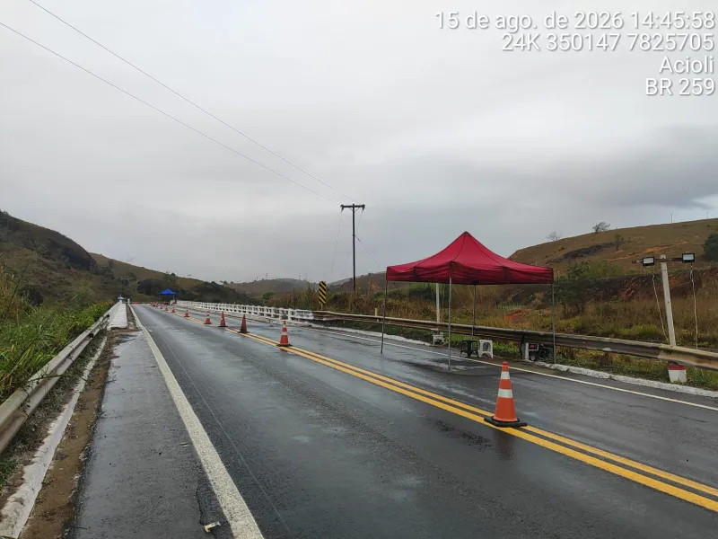 Ponte da BR-259 será totalmente interditada nesta terça-feira entre Cavalinho e Acioli
