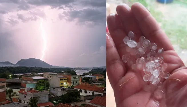 Temporal com granizo e ventos fortes destrói plantações e causa medo em Baixo Guandu