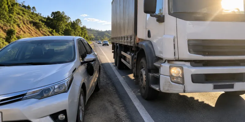 Motorista diz ter sido “ofuscado” pelo sol antes de caminhão atingir carro parado na BR-259 em Colatina