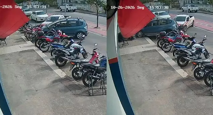 Idosa perde controle de carro, atinge veículos e bate em portão de casa em Linhares