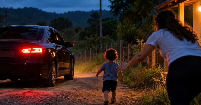 Carro preto para em frente a casa, ocupante chama criança de 2 anos e mulher corre para impedir aproximação na zona rural de Colatina