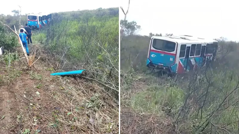 Motorista passa mal e ônibus com 35 passageiros sai da pista em Aracruz; sete ficam feridos